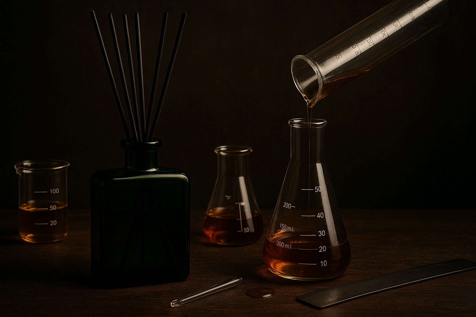 Why JURGEN’S CODE Diffusers Are Built Different | Our Oil Load Explained JURGENS CODE green bottle diffuser with oil beakers and lab tools